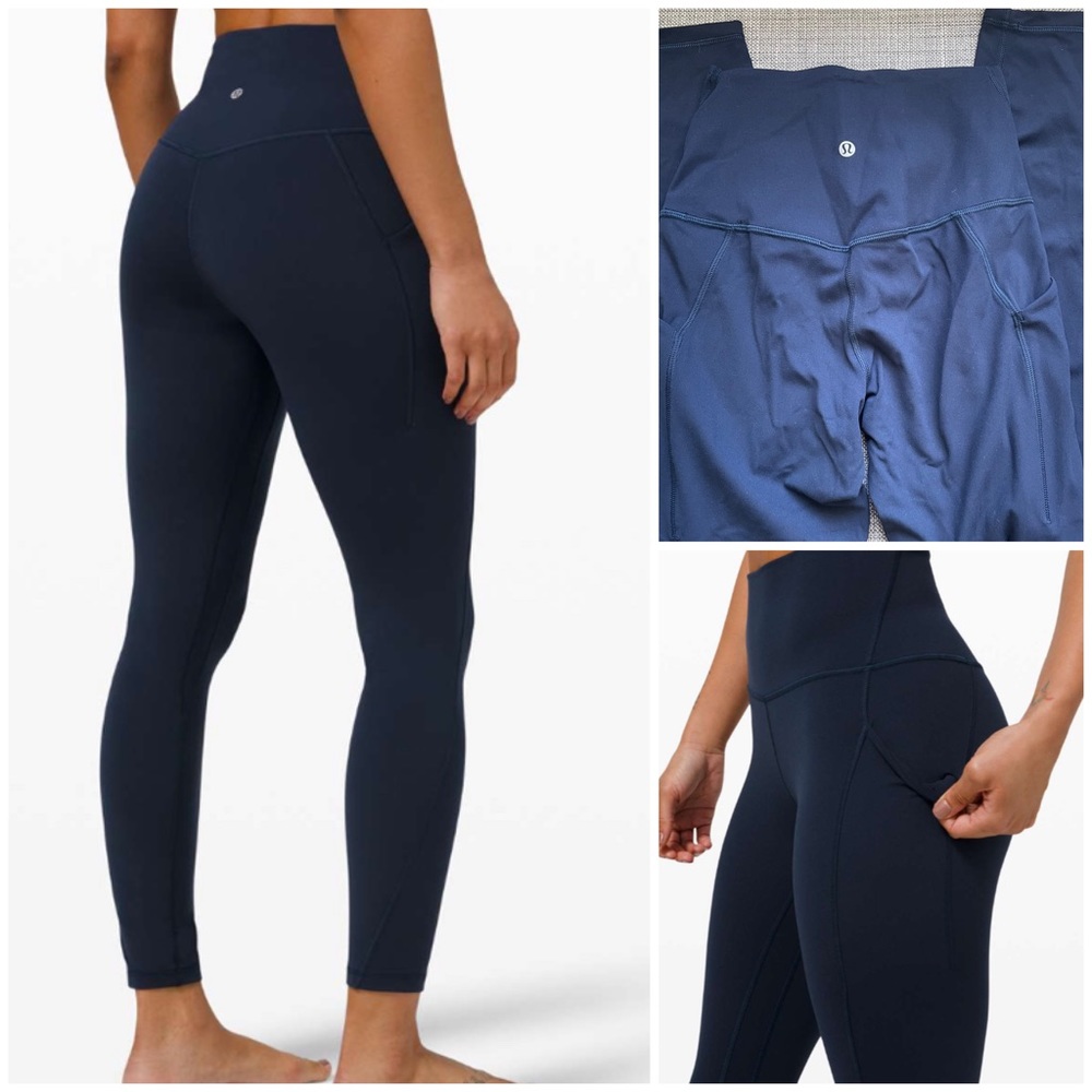 • NWT LULULEMON ALIGN PANT 25” LENGTH WITH POCKETS TRNV TRUE NAVY SIZE 4